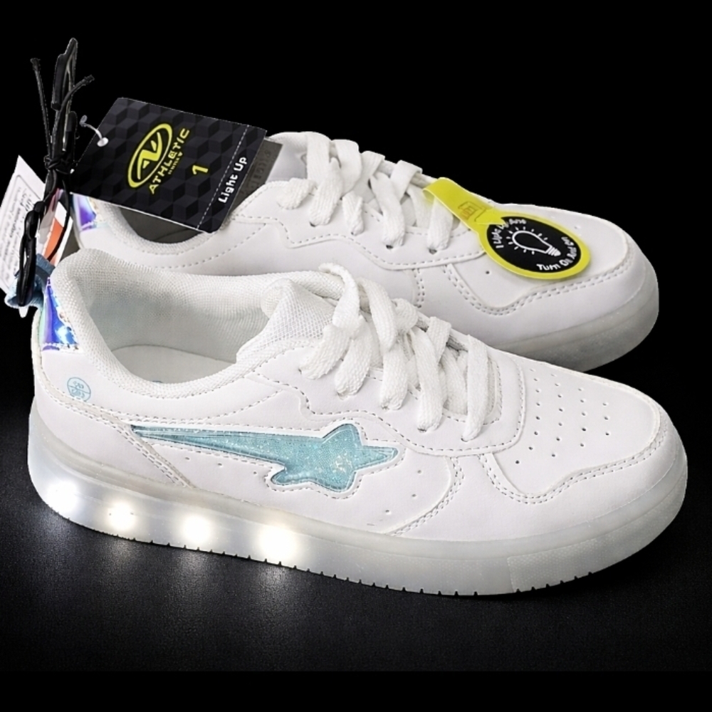 White Sneakers with Light-Up Soles